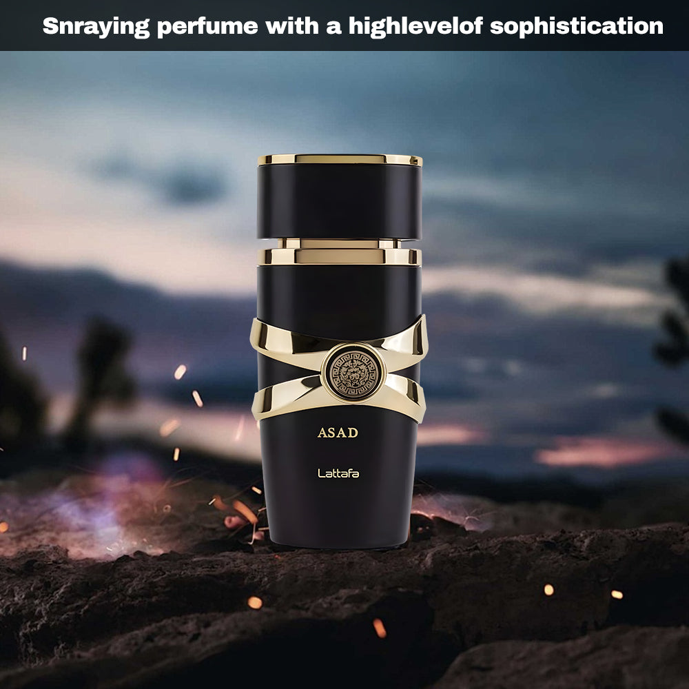 Asad Perfume by Lattafa: A Glimpse of Strength and Confidence. (for men) 3.4Oz(100ml) Fragrance Blend Scented Aroma