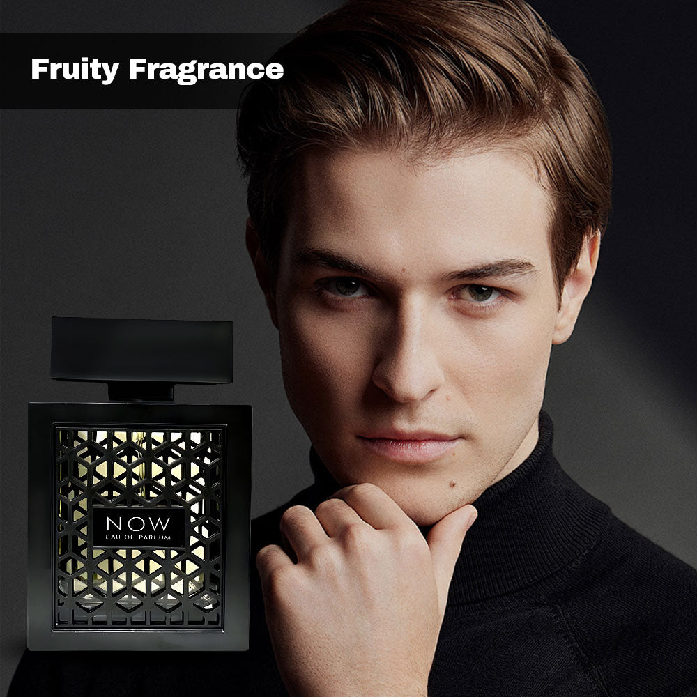 Lattafa Rave Now for Men Eau de Parfum Spray 3.4 Ounce - Vaporisateur Natural Spray in Black Packaging
