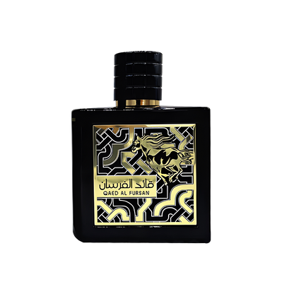 Lattafa Perfumes Qaed Al Fursan Perfume By Lattafa (Black Box ) 3.04 Oz - Fruity And Fresh Fragrance With A Sweet Woody Dry Down Aroma Floral
