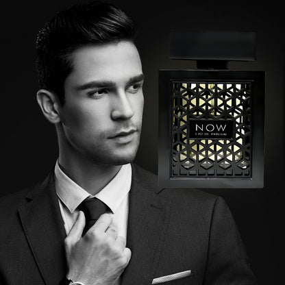 Lattafa Rave Now for Men Eau de Parfum Spray 3.4 Ounce - Vaporisateur Natural Spray in Black Packaging