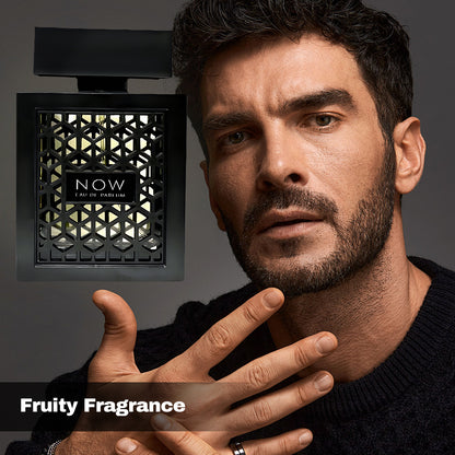 Lattafa Rave Now for Men Eau de Parfum Spray 3.4 Ounce - Vaporisateur Natural Spray in Black Packaging