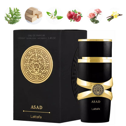 Asad Perfume by Lattafa: A Glimpse of Strength and Confidence. (for men) 3.4Oz(100ml) Fragrance Blend Scented Aroma