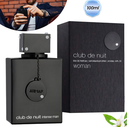 Armaf Club de Nuit Intense Men EDT 3.6 Fl Oz - Floral Fragrance with Bergamot, Jasmine, and Cologne, Single Item, Black, Scented Perfume