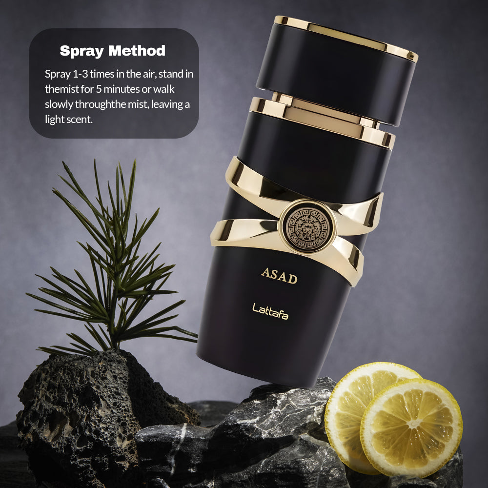 Asad Perfume by Lattafa: A Glimpse of Strength and Confidence. (for men) 3.4Oz(100ml) Fragrance Blend Scented Aroma