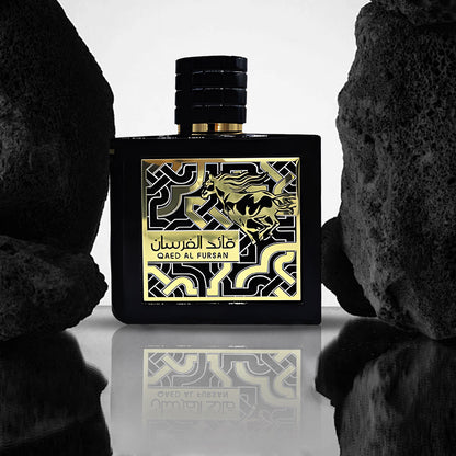 Lattafa Perfumes Qaed Al Fursan Perfume By Lattafa (Black Box ) 3.04 Oz - Fruity And Fresh Fragrance With A Sweet Woody Dry Down Aroma Floral