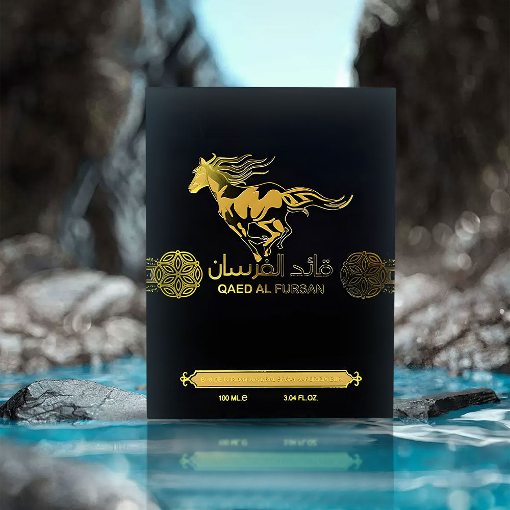 Lattafa Perfumes Qaed Al Fursan Perfume By Lattafa (Black Box ) 3.04 Oz - Fruity And Fresh Fragrance With A Sweet Woody Dry Down Aroma Floral