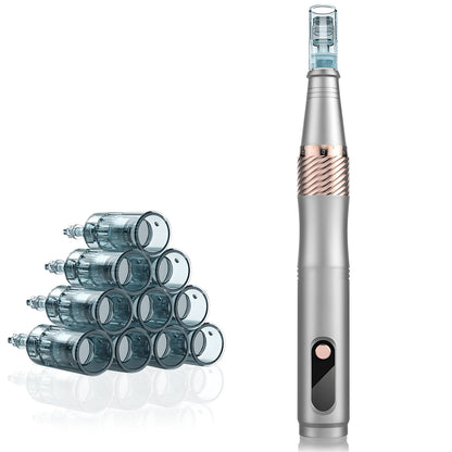 Microneedling Pen, Professional Wireless Microneedling Pen, 0.25mm Derma Roller Set, Adjustable Microneedle Machine for Face
