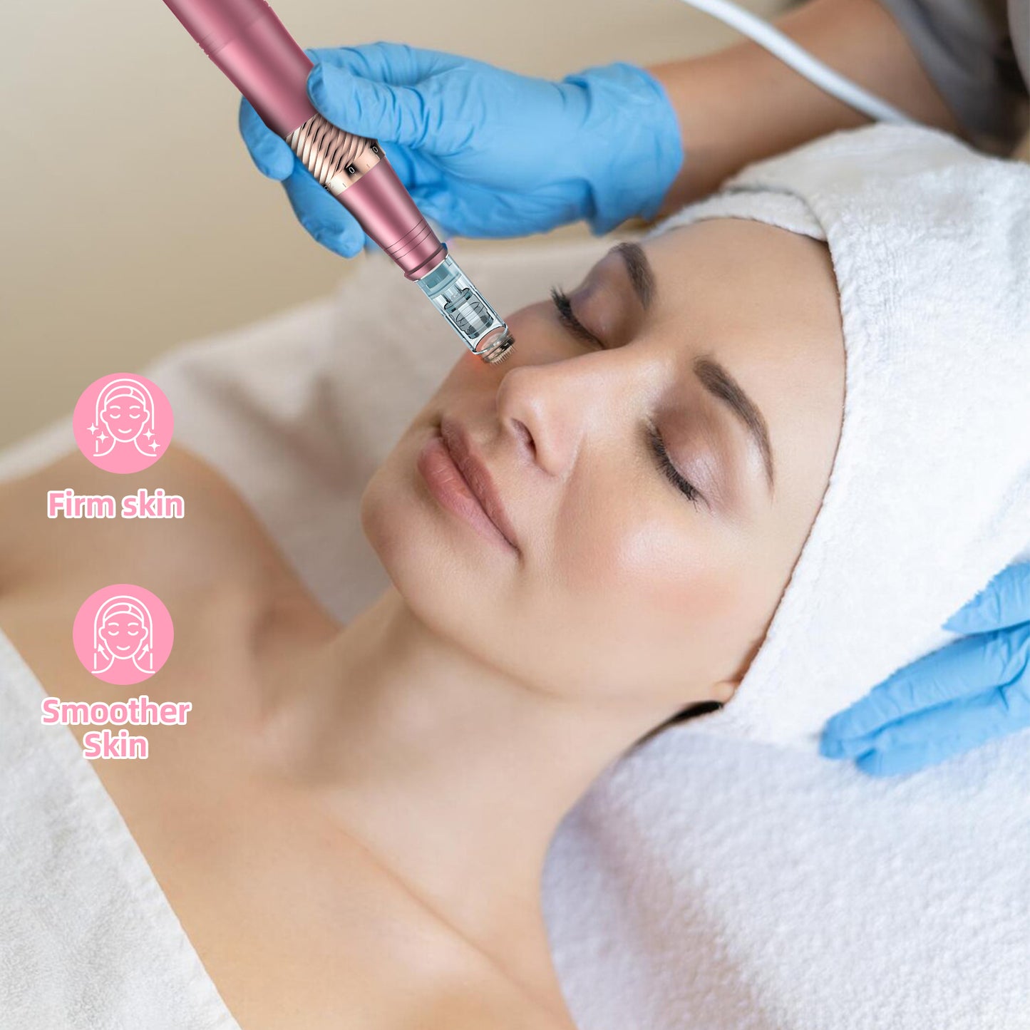 Microneedling Pen, Professional Wireless Microneedling Pen, 0.25mm Derma Roller Set, Adjustable Microneedle Machine for Face