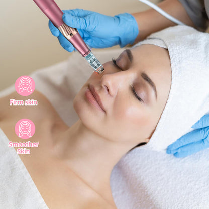 Microneedling Pen, Professional Wireless Microneedling Pen, 0.25mm Derma Roller Set, Adjustable Microneedle Machine for Face